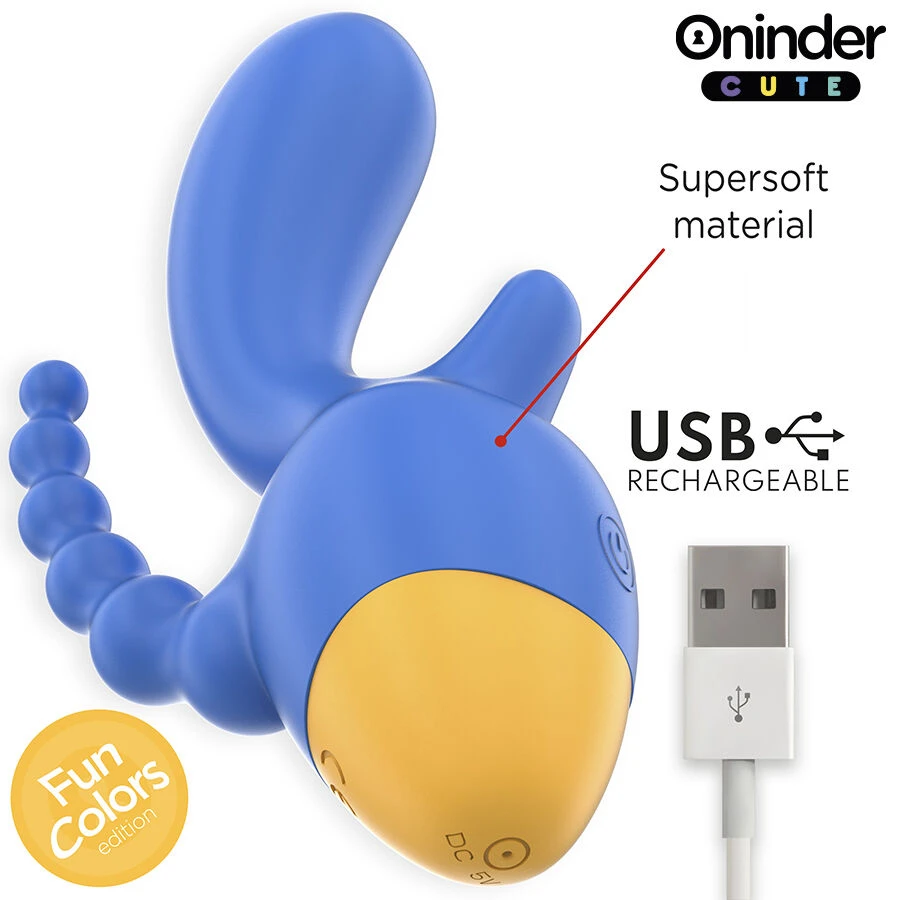 ONINDER CUTE - LOVE 3 SOME TRIPLE VIBRATOR - FREE WORLDWIDE APP